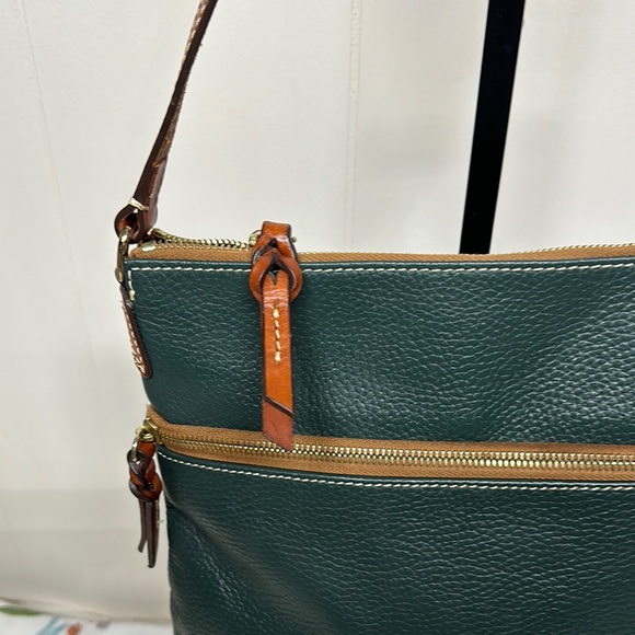 Dooney & Bourke Green and Brown Shoulder Bag with Leather Accents - Picture 3 of 16